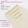 image:imageREECHO 28 Straight Long 4 PCS Set Thick Clip in on Hair Extensions Dark Ash BlondePlatinum Blonde