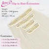 image:imageREECHO 28 Straight Long 4 PCS Set Thick Clip in on Hair Extensions Dark Ash BlondePlatinum Blonde
