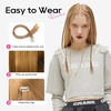 image:imageREECHO 6PCS Clip in Braid Hair Extensions for Women 14 Inch Clip in Braids Synthetic Braided Hairpieces for Daily Costume Party Medium Blonde with Pale HighlightsDark Chocolate Brown