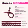 image:imageREECHO 6PCS Clip in Braid Hair Extensions for Women 14 Inch Clip in Braids Synthetic Braided Hairpieces for Daily Costume Party Medium Blonde with Pale HighlightsBurgundy Wine Red