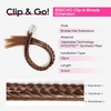 image:imageREECHO 6PCS Clip in Braid Hair Extensions for Women 14 Inch Clip in Braids Synthetic Braided Hairpieces for Daily Costume Party Medium Blonde with Pale HighlightsDark Brown with Copper Highlights