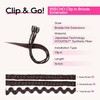 image:imageREECHO 6PCS Clip in Braid Hair Extensions for Women 14 Inch Clip in Braids Synthetic Braided Hairpieces for Daily Costume Party Medium Blonde with Pale HighlightsBrown
