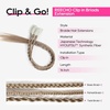 image:imageREECHO 6PCS Clip in Braid Hair Extensions for Women 14 Inch Clip in Braids Synthetic Braided Hairpieces for Daily Costume Party Medium Blonde with Pale HighlightsDark Blonde