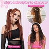 image:imageREECHO 6PCS Clip in Braid Hair Extensions for Women 14 Inch Clip in Braids Synthetic Braided Hairpieces for Daily Costume Party Medium Blonde with Pale HighlightsCopper Red