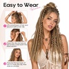 image:imageREECHO 6PCS Clip in Braid Hair Extensions for Women 14 Inch Clip in Braids Synthetic Braided Hairpieces for Daily Costume Party Medium Blonde with Pale HighlightsBlack