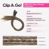 image:imageREECHO 6PCS Clip in Braid Hair Extensions for Women 14 Inch Clip in Braids Synthetic Braided Hairpieces for Daily Costume Party Medium Blonde with Pale HighlightsLight Ash Brown with Highlights