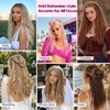 image:imageREECHO 6PCS Clip in Braid Hair Extensions for Women 14 Inch Clip in Braids Synthetic Braided Hairpieces for Daily Costume Party Medium Blonde with Pale HighlightsCopper Red