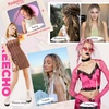 image:imageREECHO 6PCS Clip in Braid Hair Extensions for Women 14 Inch Clip in Braids Synthetic Braided Hairpieces for Daily Costume Party Medium Blonde with Pale HighlightsDark Blonde