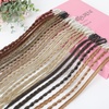 image:imageREECHO 6PCS Clip in Braid Hair Extensions for Women 14 Inch Clip in Braids Synthetic Braided Hairpieces for Daily Costume Party Medium Blonde with Pale HighlightsDark Blonde
