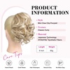 image:imageREECHO 9 Short Ponytail Extension Classic Loose Curly Wavy Claw Clip Pony tails Hair Extensions HP001 Hairpieces for Women  Natural Blonde with Highlights