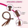 image:imageREECHO Clip in Braid Hair Extensions 6 PCS Baby Braids 3 Braids on One Clip 22 Long Natural Soft Synthetic Hairpieces Black BrownDark Brown with Copper Highlights
