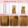 image:imageREECHO Clip in Braid Hair Extensions 6 PCS Baby Braids 3 Braids on One Clip 22 Long Natural Soft Synthetic Hairpieces Black BrownNatural Black