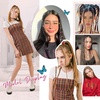 image:imageREECHO Clip in Braid Hair Extensions 6 PCS Baby Braids 3 Braids on One Clip 22 Long Natural Soft Synthetic Hairpieces Black BrownNatural Black
