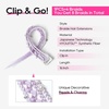 image:imageREECHO Clip in Braid Hair Extensions for Women 16 Boho Dreadlock Clip in Braids with Beads amp Charms 2PCS Handmade Synthetic Braided Hairpieces for Cosplay Daily Styling Dark Brown MixLight Purple