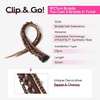 image:imageREECHO Clip in Braid Hair Extensions for Women 16 Boho Dreadlock Clip in Braids with Beads amp Charms 2PCS Handmade Synthetic Braided Hairpieces for Cosplay Daily Styling Dark Brown MixDark Auburn Brown Mix