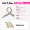 image:imageREECHO Clip in Braid Hair Extensions for Women 16 Boho Dreadlock Clip in Braids with Beads amp Charms 2PCS Handmade Synthetic Braided Hairpieces for Cosplay Daily Styling Dark Brown MixLight Blonde to Grey
