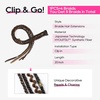 image:imageREECHO Clip in Braid Hair Extensions for Women 16 Boho Dreadlock Clip in Braids with Beads amp Charms 2PCS Handmade Synthetic Braided Hairpieces for Cosplay Daily Styling Dark Brown MixDark Brown Mix