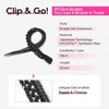 image:imageREECHO Clip in Braid Hair Extensions for Women 16 Boho Dreadlock Clip in Braids with Beads amp Charms 2PCS Handmade Synthetic Braided Hairpieces for Cosplay Daily Styling Dark Brown MixBlack with Gray