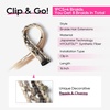 image:imageREECHO Clip in Braid Hair Extensions for Women 16 Boho Dreadlock Clip in Braids with Beads amp Charms 2PCS Handmade Synthetic Braided Hairpieces for Cosplay Daily Styling Dark Brown MixAsh Blonde  Mixed Brown