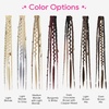 image:imageREECHO Clip in Braid Hair Extensions for Women 16 Boho Dreadlock Clip in Braids with Beads amp Charms 2PCS Handmade Synthetic Braided Hairpieces for Cosplay Daily Styling Dark Brown MixDark Brown Caramel Mix