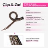 image:imageREECHO Clip in Braid Hair Extensions for Women 16 Boho Dreadlock Clip in Braids with Beads amp Charms 2PCS Handmade Synthetic Braided Hairpieces for Cosplay Daily Styling Dark Brown MixLight Brown Mix