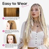 image:imageREECHO Clip in Braid Hair Extensions for Women 16 Boho Dreadlock Clip in Braids with Beads amp Charms 2PCS Handmade Synthetic Braided Hairpieces for Cosplay Daily Styling Dark Brown MixCopper Red