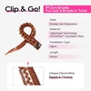 image:imageREECHO Clip in Braid Hair Extensions for Women 16 Boho Dreadlock Clip in Braids with Beads amp Charms 2PCS Handmade Synthetic Braided Hairpieces for Cosplay Daily Styling Dark Brown MixCopper Red