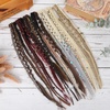 image:imageREECHO Clip in Braid Hair Extensions for Women 16 Boho Dreadlock Clip in Braids with Beads amp Charms 2PCS Handmade Synthetic Braided Hairpieces for Cosplay Daily Styling Dark Brown MixDark Brown Mix