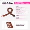 image:imageREECHO Clip in Braid Hair Extensions for Women 16 Boho Dreadlock Clip in Braids with Beads amp Charms 2PCS Handmade Synthetic Braided Hairpieces for Cosplay Daily Styling Dark Brown MixCopper