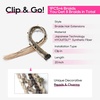 image:imageREECHO Clip in Braid Hair Extensions for Women 16 Boho Dreadlock Clip in Braids with Beads amp Charms 2PCS Handmade Synthetic Braided Hairpieces for Cosplay Daily Styling Dark Brown MixAsh Blonde  Mixed Brown
