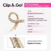 image:imageREECHO Clip in Braid Hair Extensions for Women 16 Boho Dreadlock Clip in Braids with Beads amp Charms 2PCS Handmade Synthetic Braided Hairpieces for Cosplay Daily Styling Dark Brown MixMedium Blonde with Light Blonde