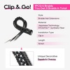 image:imageREECHO Clip in Braid Hair Extensions for Women 16 Boho Dreadlock Clip in Braids with Beads amp Charms 2PCS Handmade Synthetic Braided Hairpieces for Cosplay Daily Styling Dark Brown MixBlack with Gray
