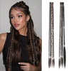image:imageREECHO Clip in Braid Hair Extensions for Women 16 Boho Dreadlock Clip in Braids with Beads amp Charms 2PCS Handmade Synthetic Braided Hairpieces for Cosplay Daily Styling Dark Brown MixDark Brown Caramel Mix