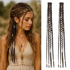 image:imageREECHO Clip in Braid Hair Extensions for Women 16 Boho Dreadlock Clip in Braids with Beads amp Charms 2PCS Handmade Synthetic Braided Hairpieces for Cosplay Daily Styling Dark Brown MixDark Brown Mix
