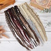 image:imageREECHO Clip in Braid Hair Extensions for Women 16 Boho Dreadlock Clip in Braids with Beads amp Charms 2PCS Handmade Synthetic Braided Hairpieces for Cosplay Daily Styling Dark Brown MixOceanic Coffee Mix