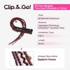 image:imageREECHO Clip in Braid Hair Extensions for Women 16 Boho Dreadlock Clip in Braids with Beads amp Charms 2PCS Handmade Synthetic Braided Hairpieces for Cosplay Daily Styling Dark Brown MixBurgundy  White