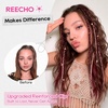 image:imageREECHO Clip in Braid Hair Extensions for Women 16 Boho Dreadlock Clip in Braids with Beads amp Charms 2PCS Handmade Synthetic Braided Hairpieces for Cosplay Daily Styling Dark Brown MixDark Brown Caramel Mix