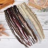 image:imageREECHO Clip in Braid Hair Extensions for Women 16 Boho Dreadlock Clip in Braids with Beads amp Charms 2PCS Handmade Synthetic Braided Hairpieces for Cosplay Daily Styling Dark Brown MixDark Auburn Brown Mix