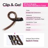 image:imageREECHO Clip in Braid Hair Extensions for Women 16 Boho Dreadlock Clip in Braids with Beads amp Charms 2PCS Handmade Synthetic Braided Hairpieces for Cosplay Daily Styling Dark Brown MixDark Chocolate Brown with Copper Mixed