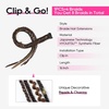 image:imageREECHO Clip in Braid Hair Extensions for Women 16 Boho Dreadlock Clip in Braids with Beads amp Charms 2PCS Handmade Synthetic Braided Hairpieces for Cosplay Daily Styling Dark Brown MixDark Brown Mix