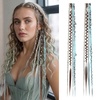 image:imageREECHO Clip in Braid Hair Extensions for Women 16 Boho Dreadlock Clip in Braids with Beads amp Charms 2PCS Handmade Synthetic Braided Hairpieces for Cosplay Daily Styling Dark Brown MixOceanic Coffee Mix