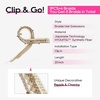 image:imageREECHO Clip in Braid Hair Extensions for Women 16 Boho Dreadlock Clip in Braids with Beads amp Charms 2PCS Handmade Synthetic Braided Hairpieces for Cosplay Daily Styling Dark Brown MixMedium Blonde with Light Blonde