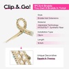 image:imageREECHO Clip in Braid Hair Extensions for Women 16 Boho Dreadlock Clip in Braids with Beads amp Charms 2PCS Handmade Synthetic Braided Hairpieces for Cosplay Daily Styling Dark Brown MixLight Blonde