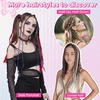 image:imageREECHO Clip in Braid Hair Extensions for Women 16 Boho Dreadlock Clip in Braids with Beads amp Charms 2PCS Handmade Synthetic Braided Hairpieces for Cosplay Daily Styling Dark Brown MixLight Blonde to Grey