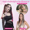 image:imageREECHO Clip in Braid Hair Extensions for Women 16 Boho Dreadlock Clip in Braids with Beads amp Charms 2PCS Handmade Synthetic Braided Hairpieces for Cosplay Daily Styling Dark Brown MixDark Brown Caramel Mix