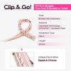 image:imageREECHO Clip in Braid Hair Extensions for Women 16 Boho Dreadlock Clip in Braids with Beads amp Charms 2PCS Handmade Synthetic Braided Hairpieces for Cosplay Daily Styling Dark Brown MixMixed Pink  Blonde
