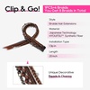 image:imageREECHO Clip in Braid Hair Extensions for Women 16 Boho Dreadlock Clip in Braids with Beads amp Charms 2PCS Handmade Synthetic Braided Hairpieces for Cosplay Daily Styling Dark Brown MixDark Auburn Brown Mix