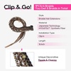image:imageREECHO Clip in Braid Hair Extensions for Women 16 Boho Dreadlock Clip in Braids with Beads amp Charms 2PCS Handmade Synthetic Braided Hairpieces for Cosplay Daily Styling Dark Brown MixLight Brown Mix