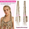 image:imageREECHO Clip in Braid Hair Extensions for Women 16 Boho Dreadlock Clip in Braids with Beads amp Charms 2PCS Handmade Synthetic Braided Hairpieces for Cosplay Daily Styling Dark Brown MixDark Chocolate Brown with Copper Mixed