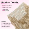 image:imageREECHO Clip in Hair Extensions 4PCS Hair Extensions 14 Short Wavy Invisible Lace Weft Natural Soft Hairpieces for Women  Light Brown with Blonde HighlightsDark Blonde with Light Ends